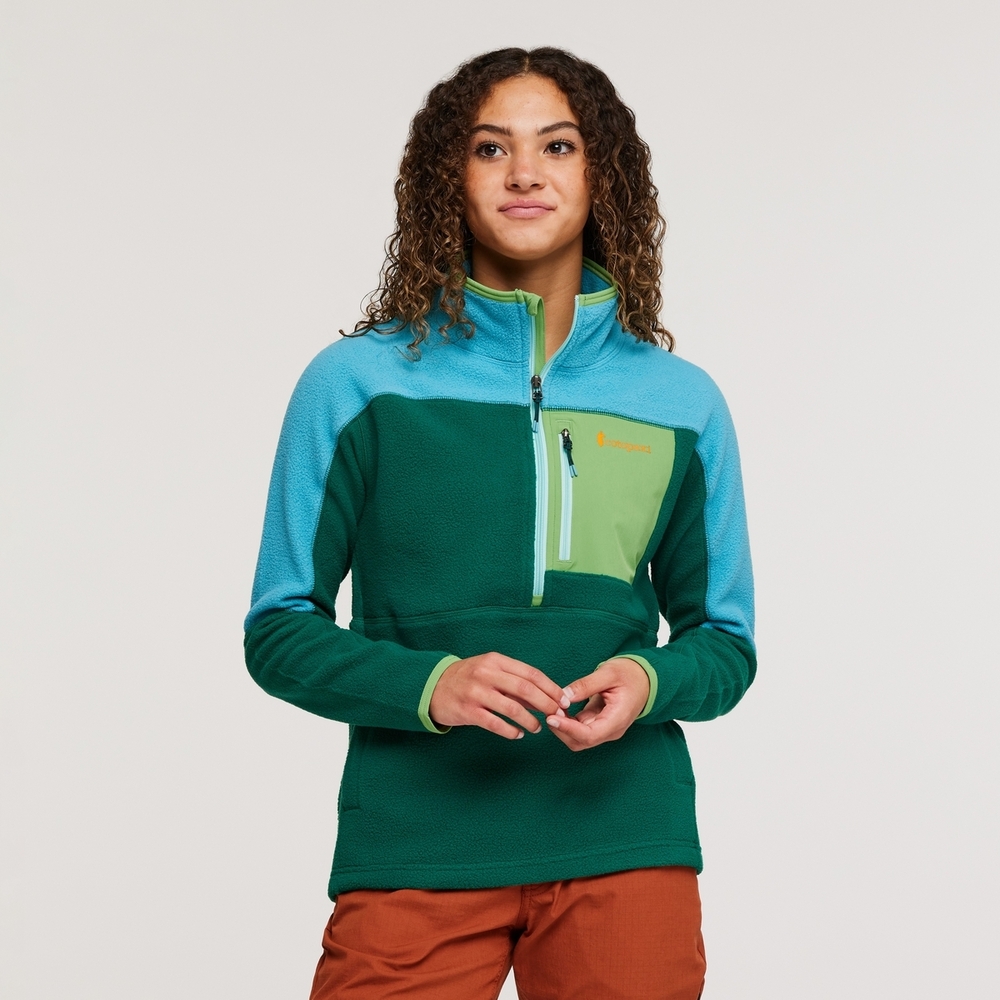 Cotopaxi Abrazo Fleece Half-Zip Jacket, Green and Teal, Medium